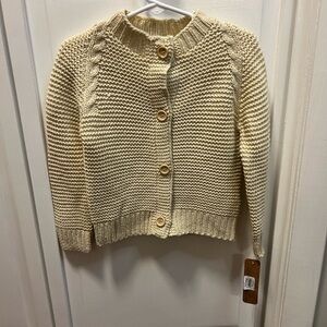 NWT Peyton & Scout Baby Girl Cardigan Size 24 M Color Cream